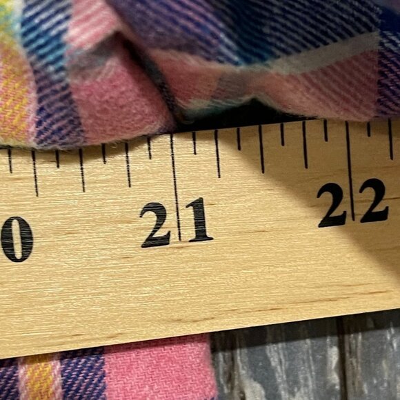 Reclaimed Vintage Raw Hem Plaid Short Sleeve Button Up Mens Medium - Picture 3 of 8